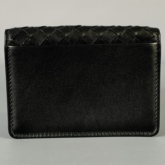 BOTTEGA VENETA Black Woven Leather Wallet - Picture 2 of 6